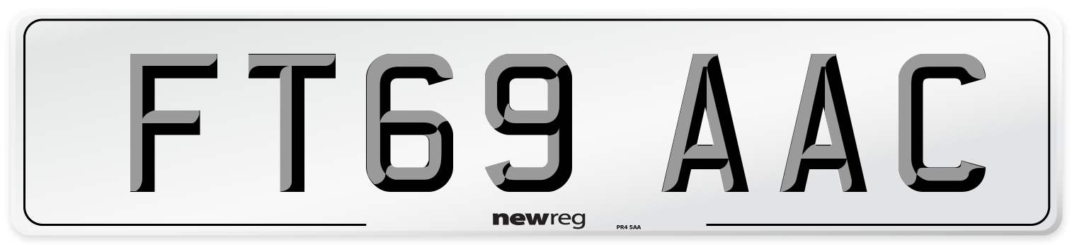 FT69 AAC Number Plate from New Reg